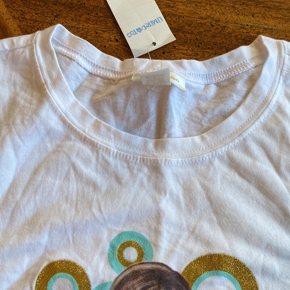 Limited Too white 100% cotton NWT graphic Hannah Montana tshirt size 20 - Picture 7 of 11